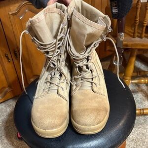 Tan Belleville Combat Boots Steel toe.